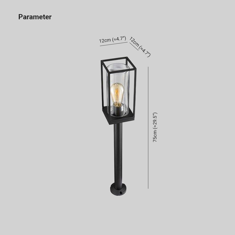 Pena Modern Metal Columnar Outdoor Path Light, Black