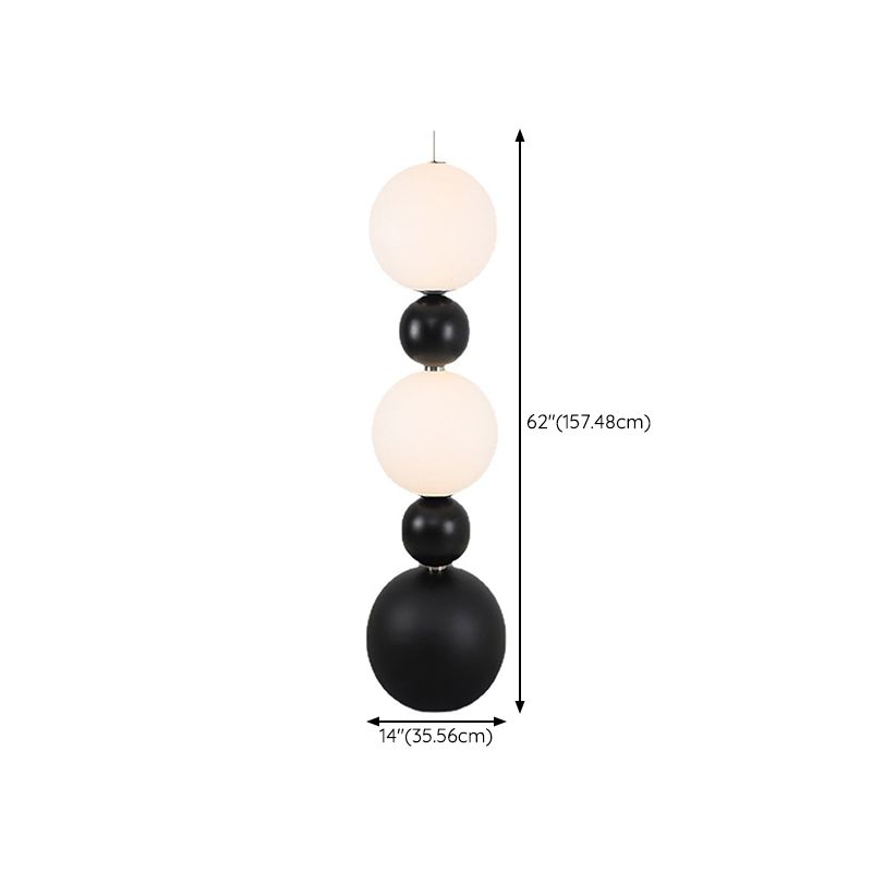 Valentina Modern Ball-shaped Resin Glass Floor Lamp,Black /White