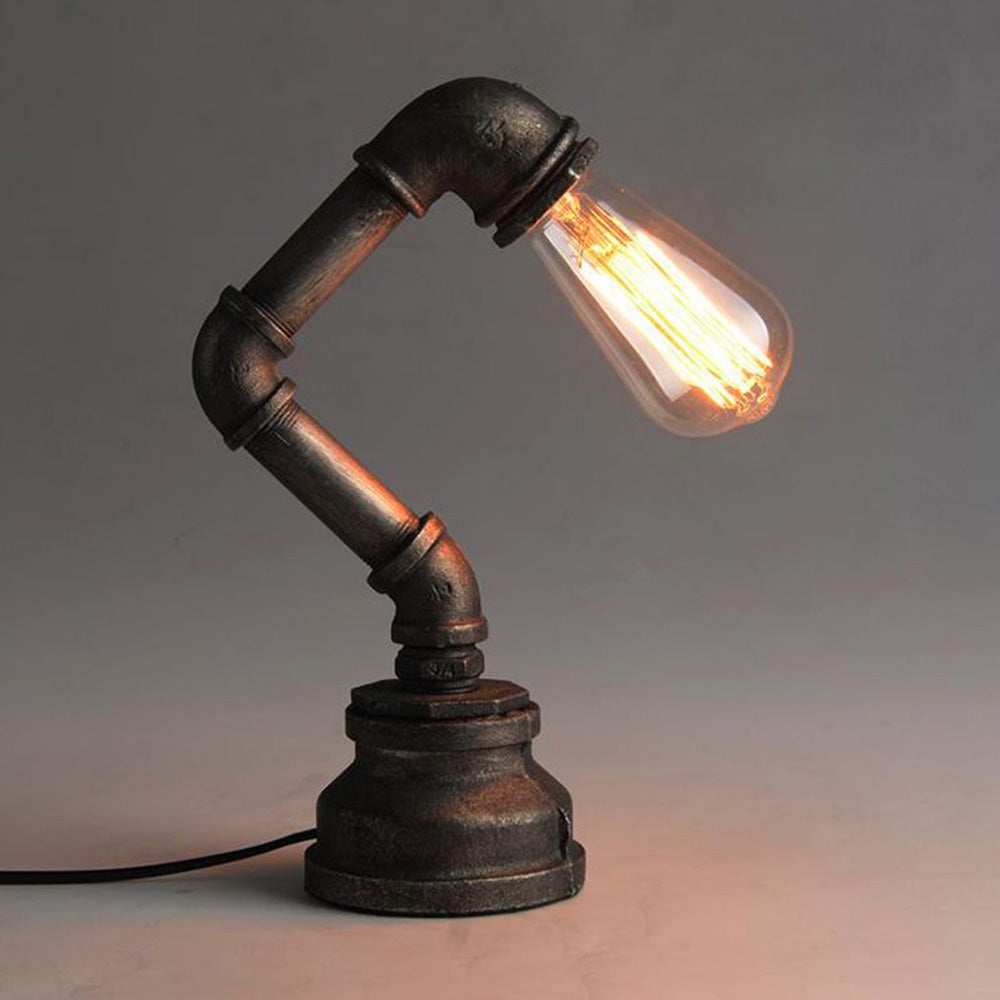 Alessio Vintage Industrial Cylindrical Metal/Glass Wall Lamp, Black