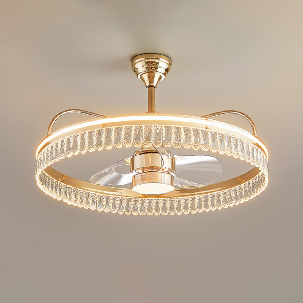 Kelley Gold Ceiling Fan with Light, 2 Style, 20''/24''
