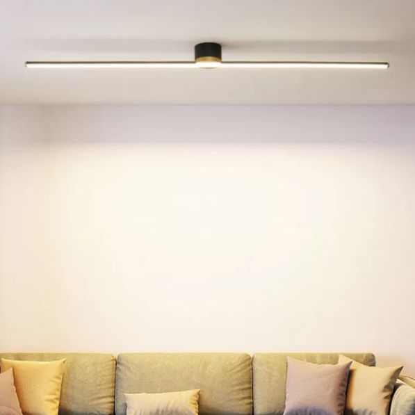 Edge Linear Flush Mount Ceiling Light, Black/White
