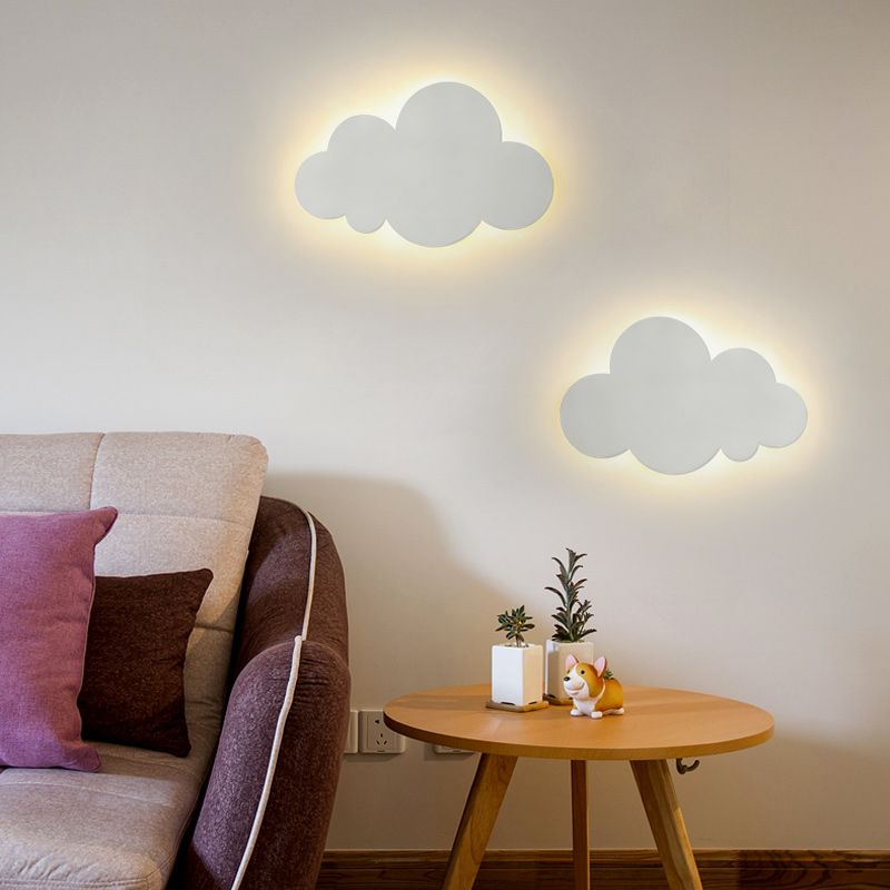 Morandi Modern Minimalist Cloud Shape Wall Lamp, White/Blue/Pink