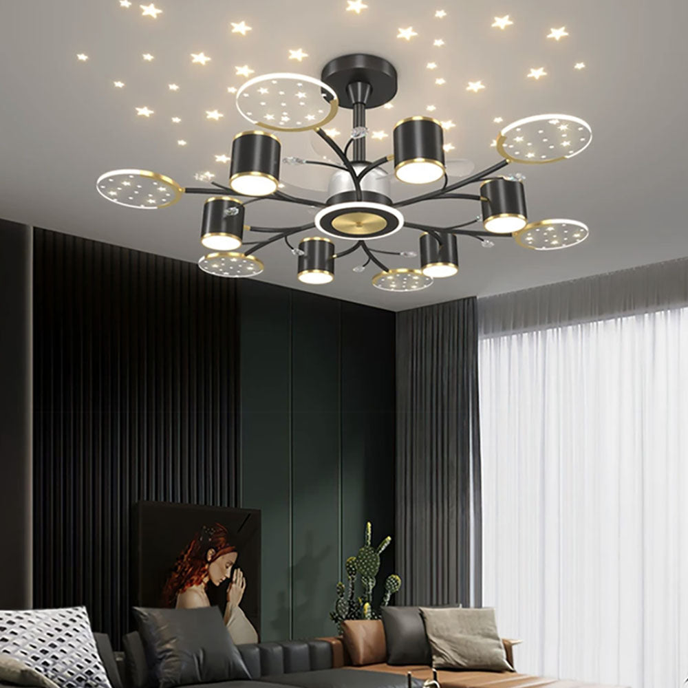 Madina Ceiling Fan with Light, 6/8/10/12 Heads, 39.3''
