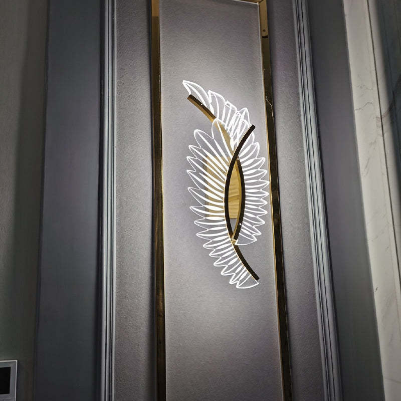 Kristy Modern Crystal Wall Lamp Gold Wings Design Sconce for Bedroom