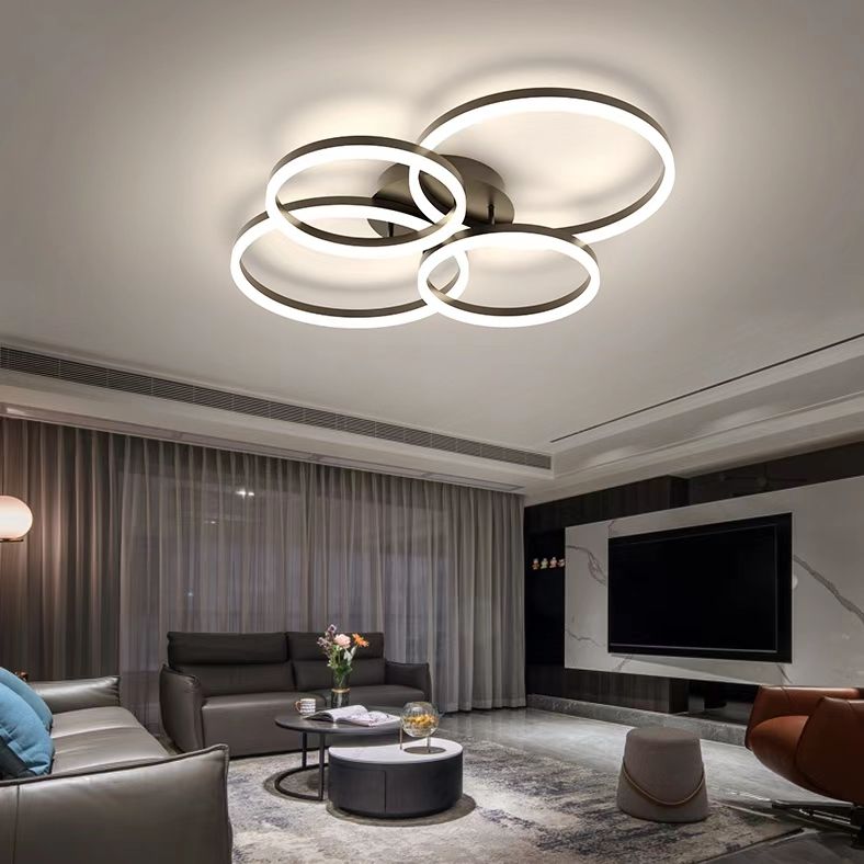 Lacey LED Ceiling Light Circle Ring, Black & White