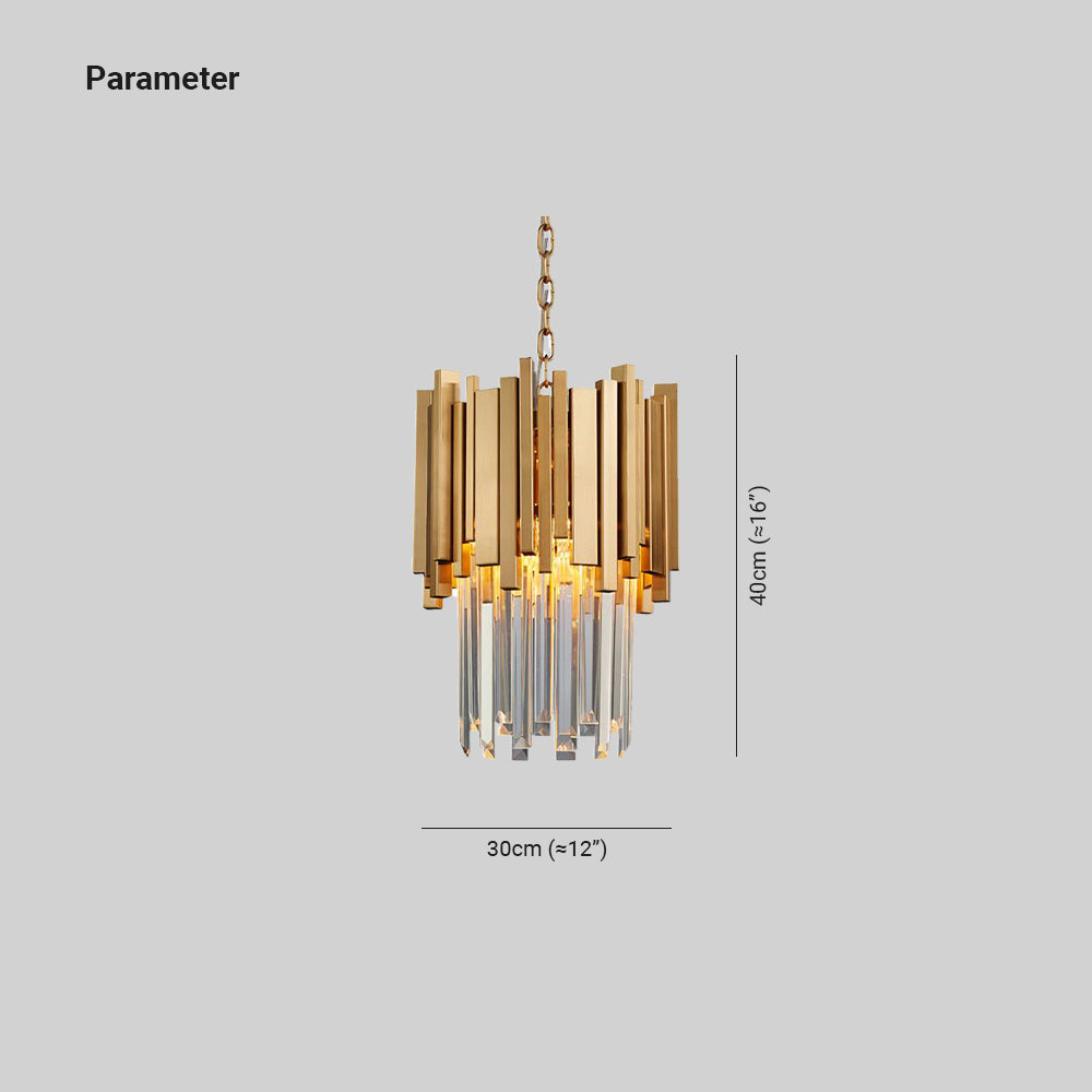 Kristy Modern Crystal Pendant Light, Gold & Chrome