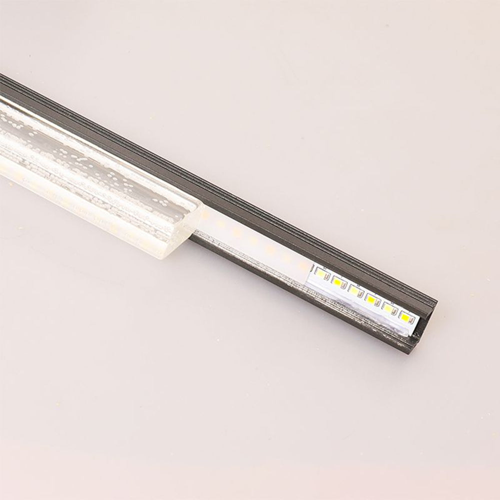 Edge Minimalist Linear Metal/Acrylic Mirror Front Vanity Wall Lamp, Black/White/Silver