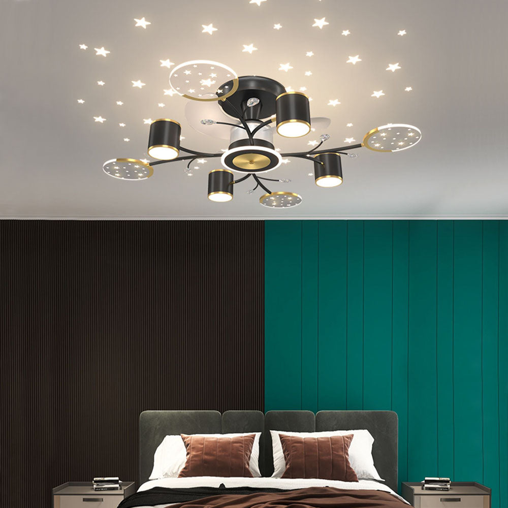 Madina Ceiling Fan with Light, 6/8/10/12 Heads, 39.3''