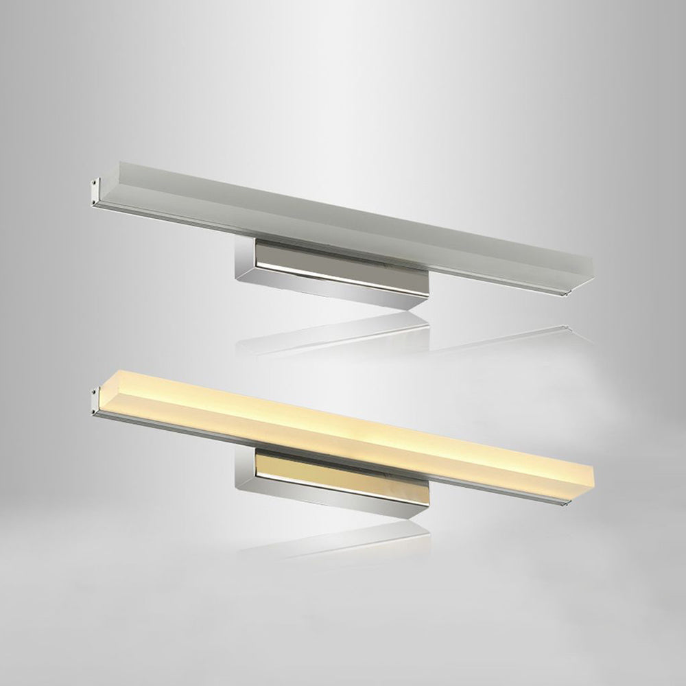 Leigh Modern Rectangular Metal/Arcylic Mirror Front Vanity Wall Lamp, Silver