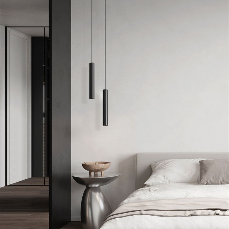 Edge Minimalist Cylinder Black Pendant Light, 9