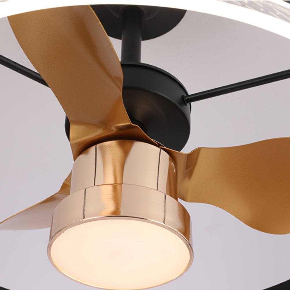 Kelley Ceiling Fan with Light, 2 Style, Aluminium & Metal, 24''