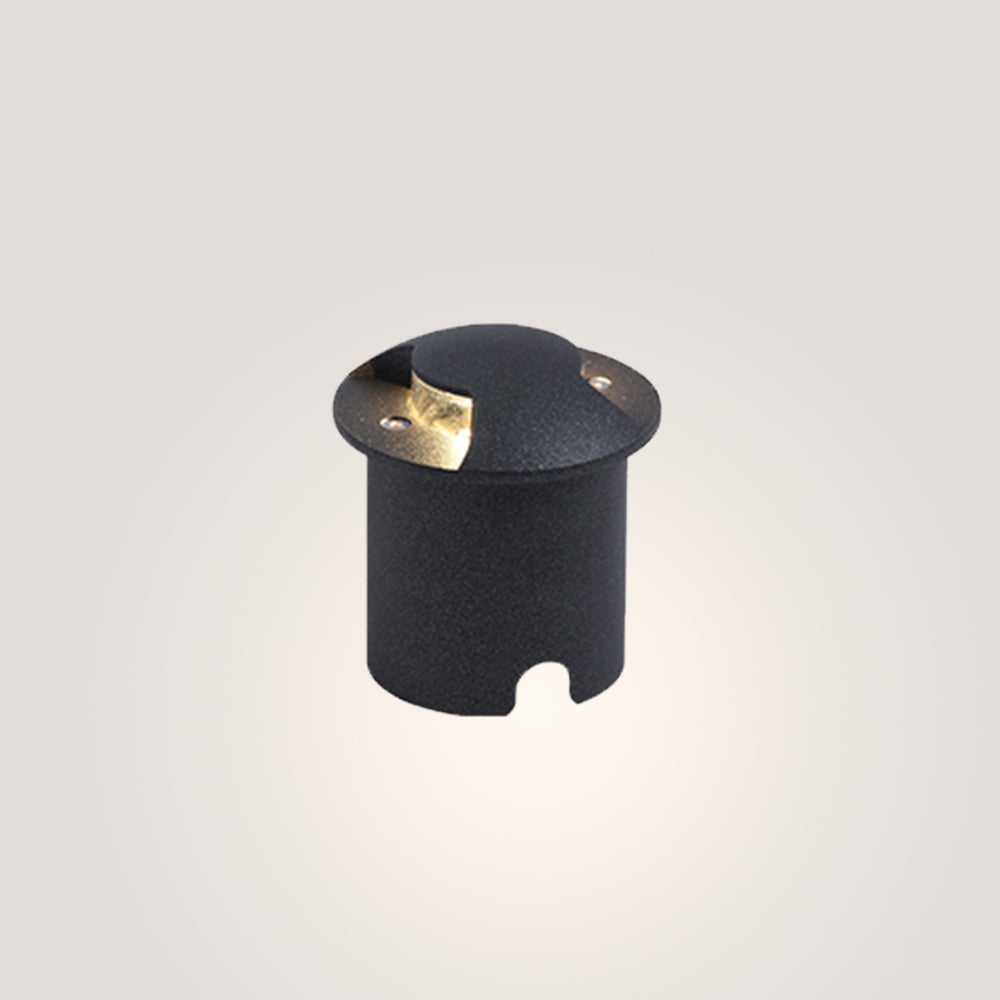 Pena Metal Cylindrical Outdoor Step/Deck Light, Black