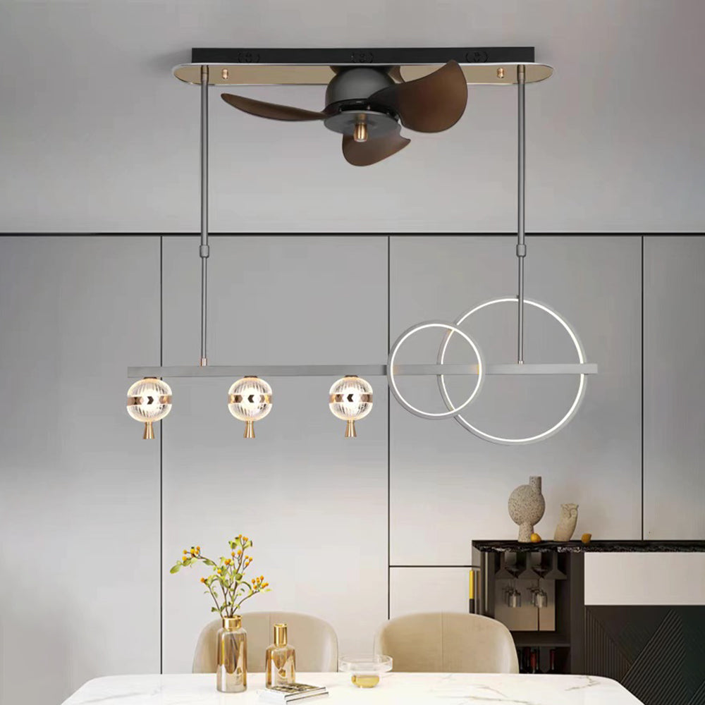 Madina Ceiling Fan with Light, Aluminium & Metal，43''