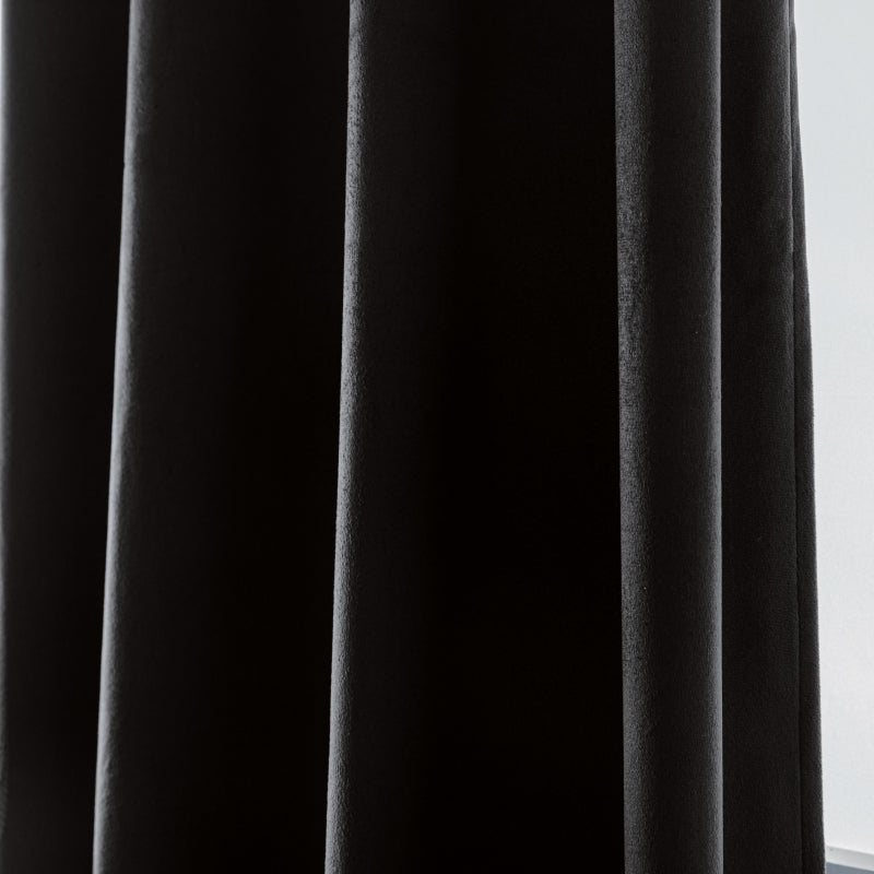 Modern Solid Blackout Flannel 63/84/95 Inches Long Curtains, 5 Colors
