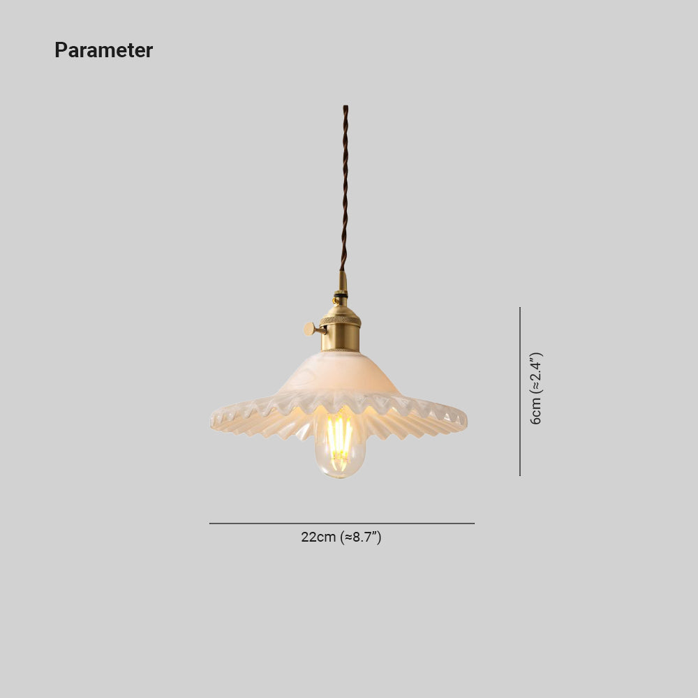 Leilani White Pendant Light, Metal & Glass, 8.7