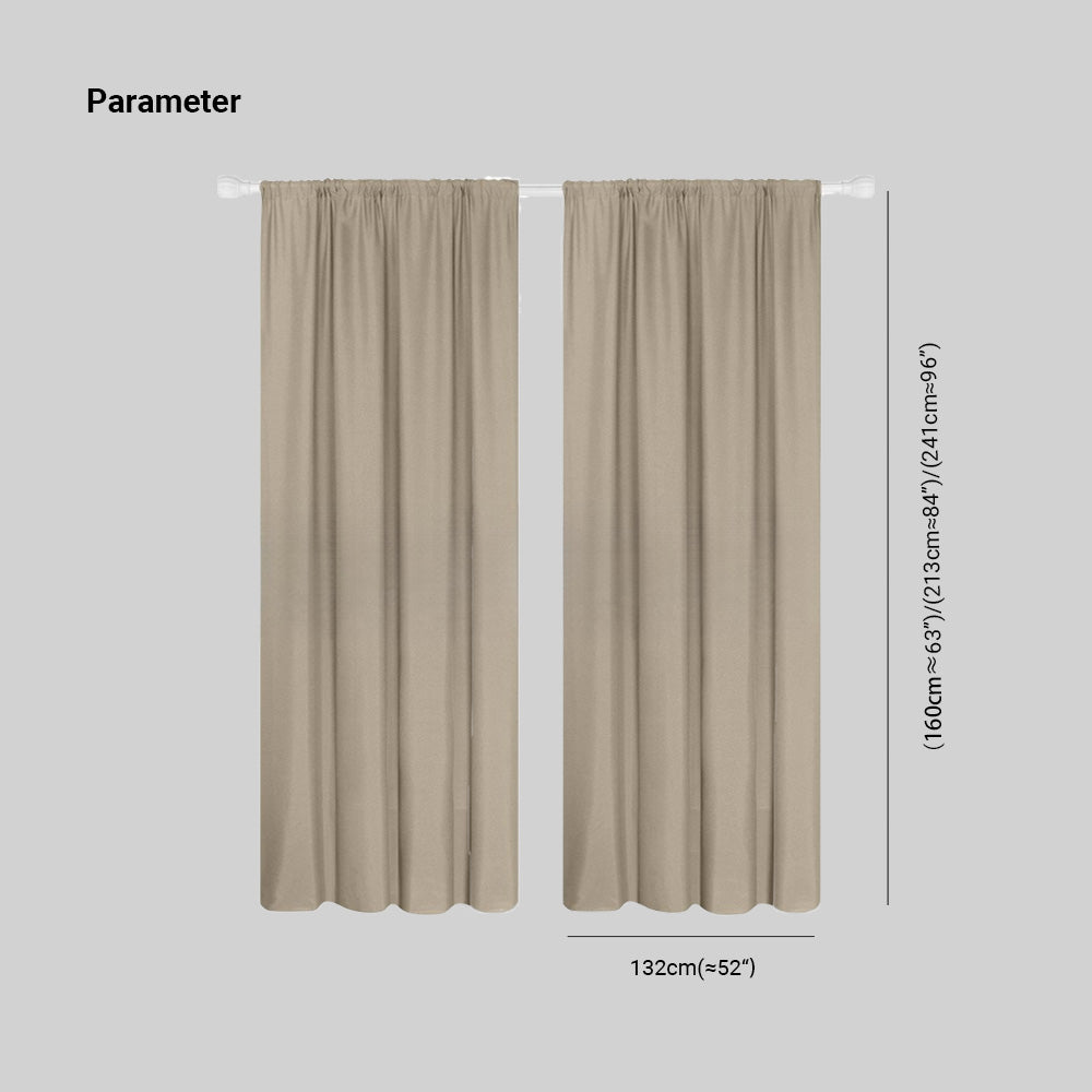 Modern Linen Solid Color Semi-Blackout Thermal Insulated Curtains