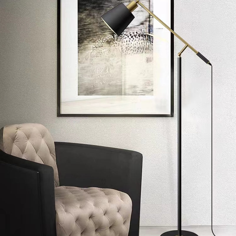 Salgado Modern Balance Arm Black Floor Lamp, Black