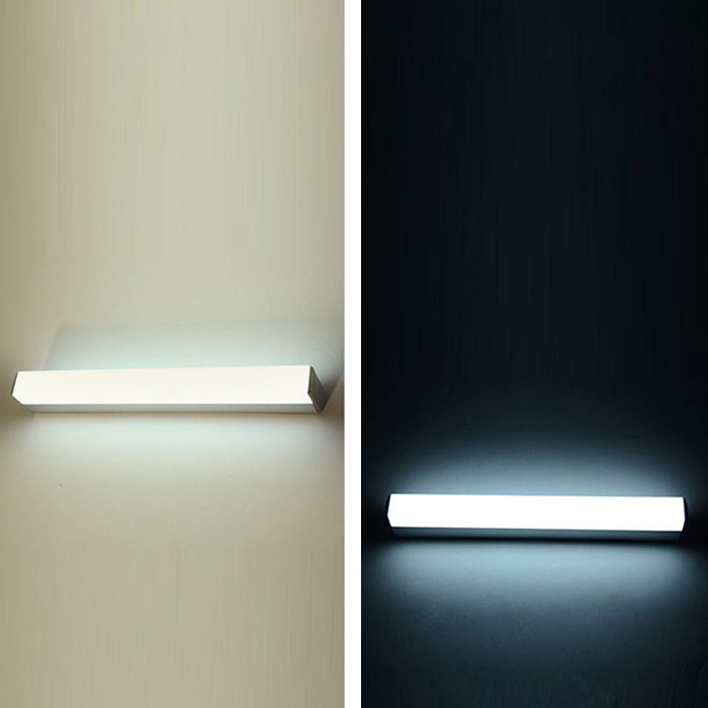 Leigh Modern Rectangular Acrylic Mirror Front Vanity Wall Lamp, White