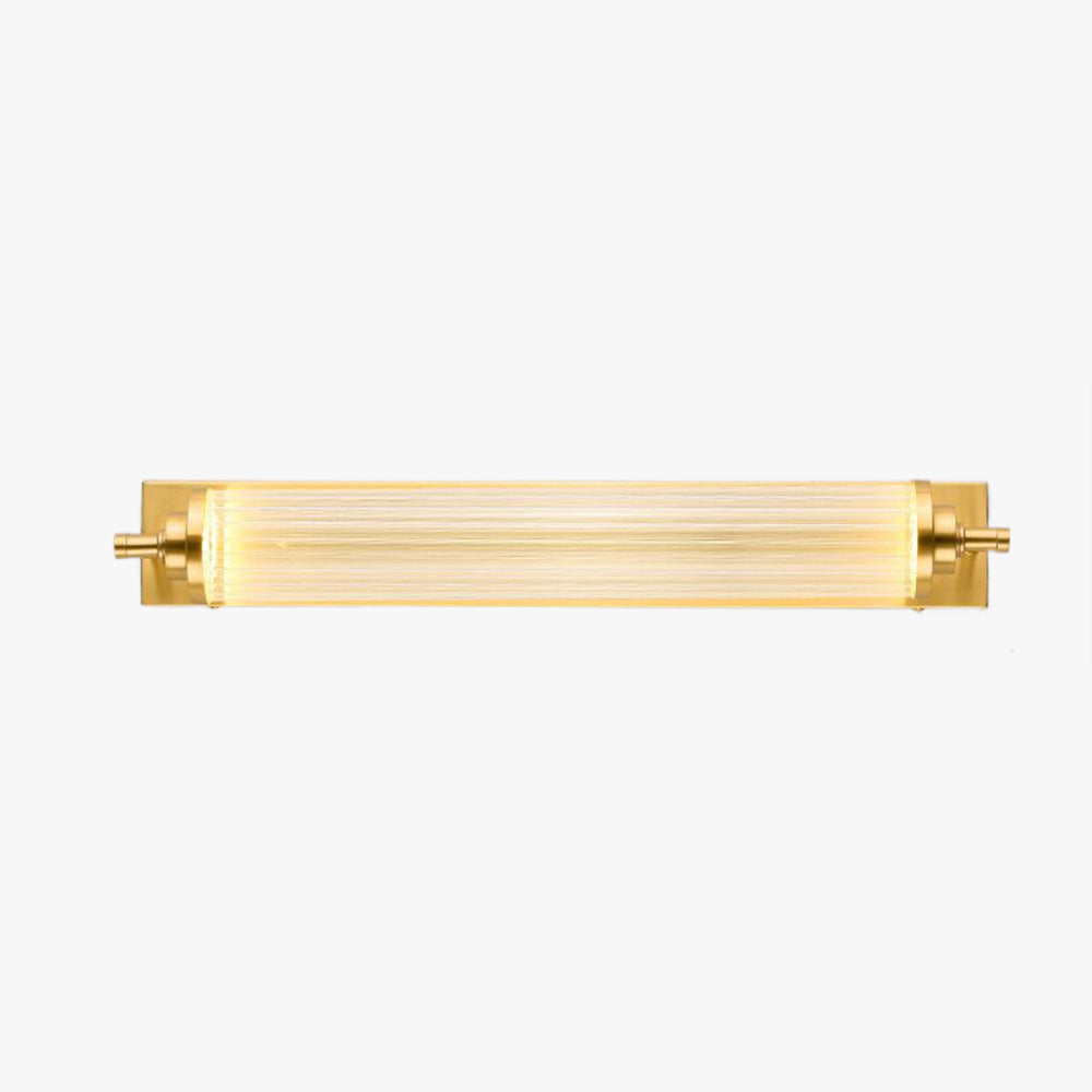 Kristy Modern Cylindrical Metal/Crystal Mirror Front Wall Lamp, Gold