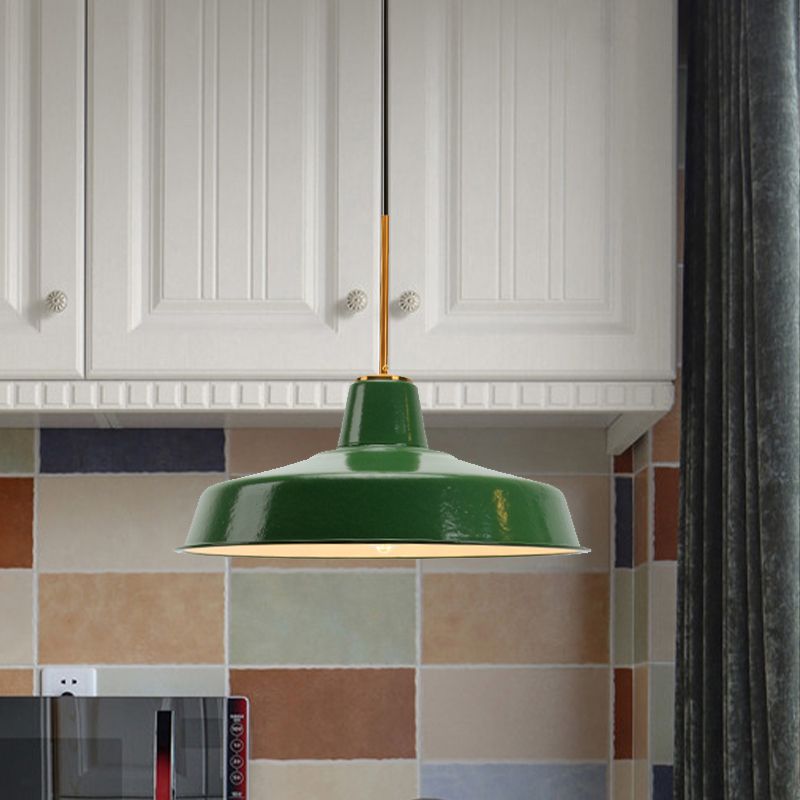 Cairns Vintage Metal Arched Pendant Light, Green