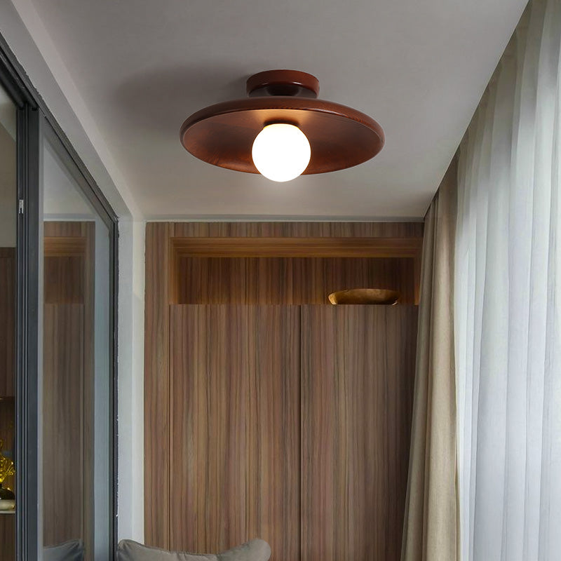 Carins Flush Mount Ceiling Light, Natural/Walnut
