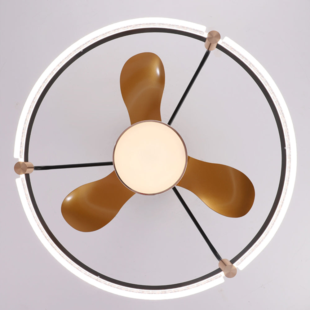 Kelley Ceiling Fan with Light, 2 Style, Aluminium & Metal, 24''