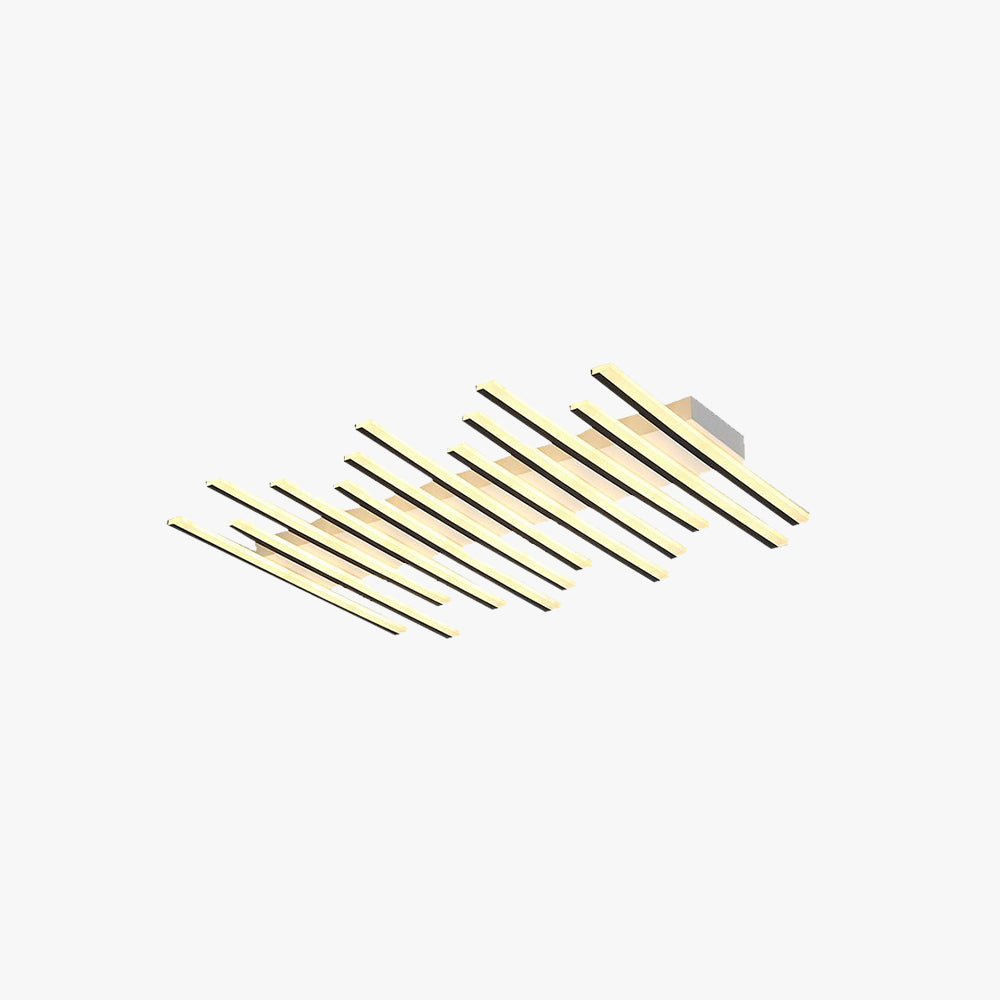 Quinn Flush Mount Ceiling Light Linear Modern, Metal, Black, Living Room