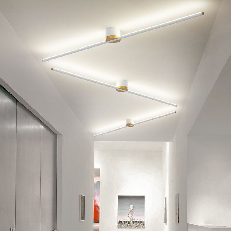 Edge Linear Flush Mount Ceiling Light, Black/White