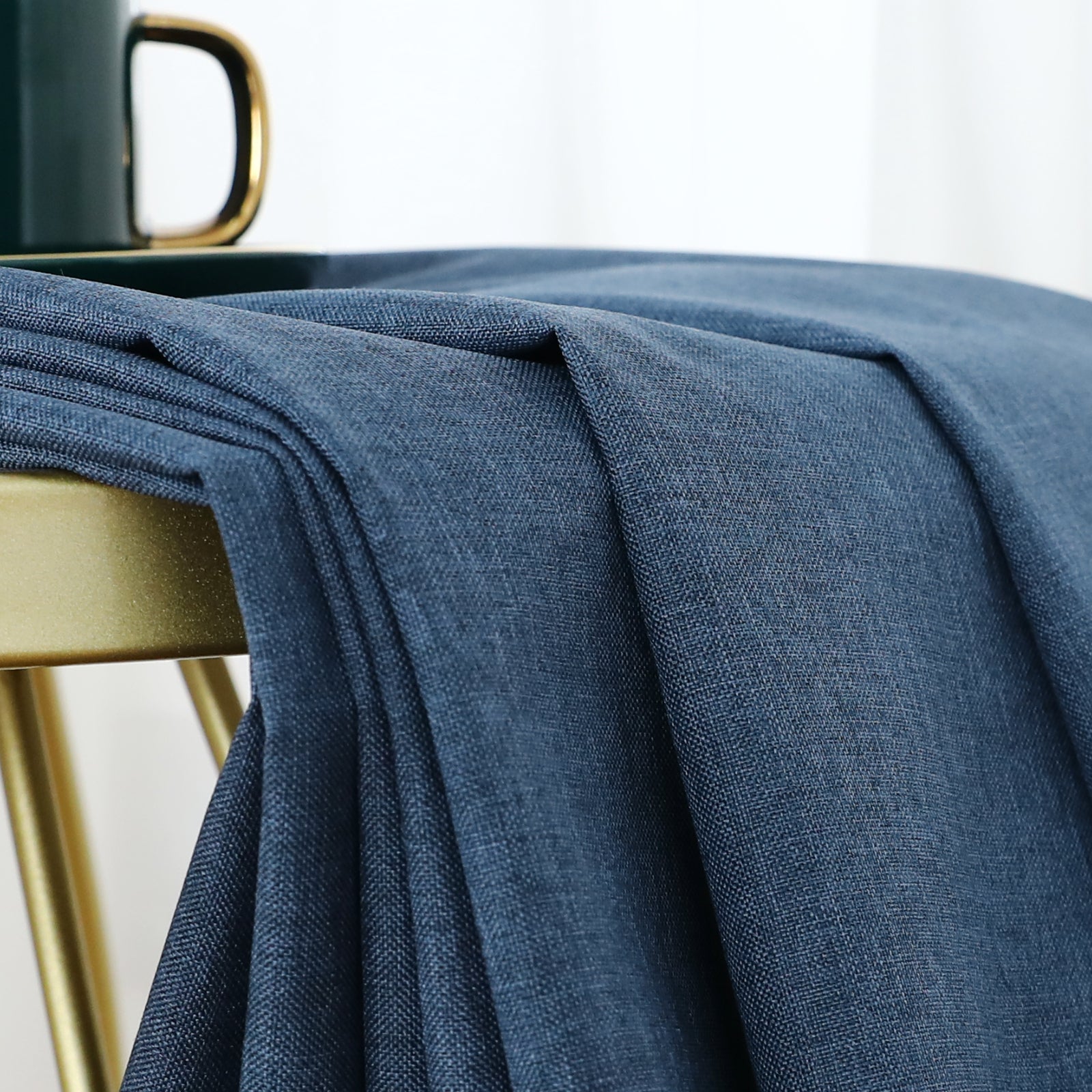 Modern Linen Solid Color Blackout Thermal Insulated Curtains