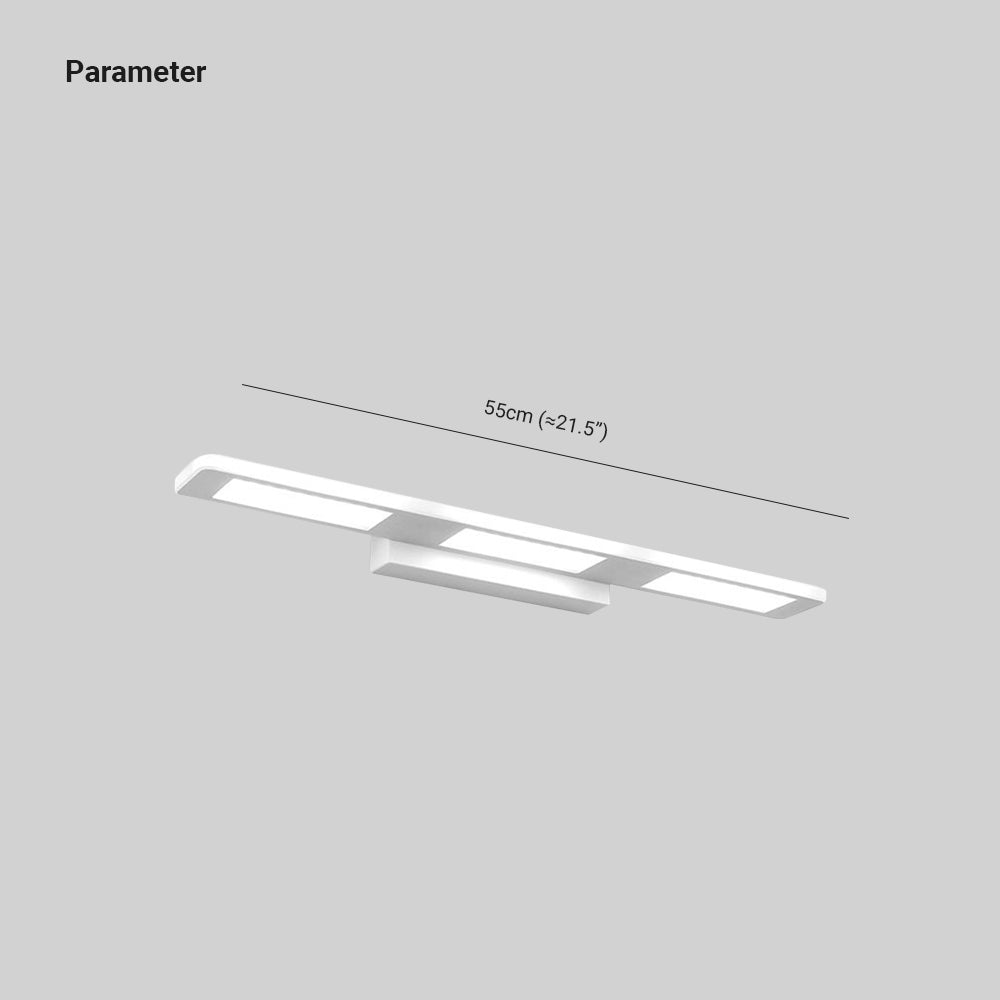 Leigh Modern Rectangular Metal/Acrylic Wall Lamp, White, Bathroom