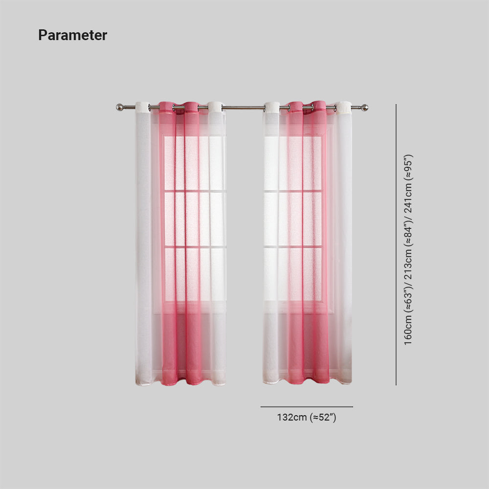 Modern Two Tone Polyester Sheer Curtain, 5 Colors