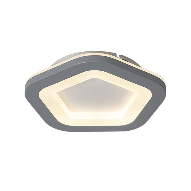 Quinn Modern Flower Metal Flush Mount Ceiling Light, Grey