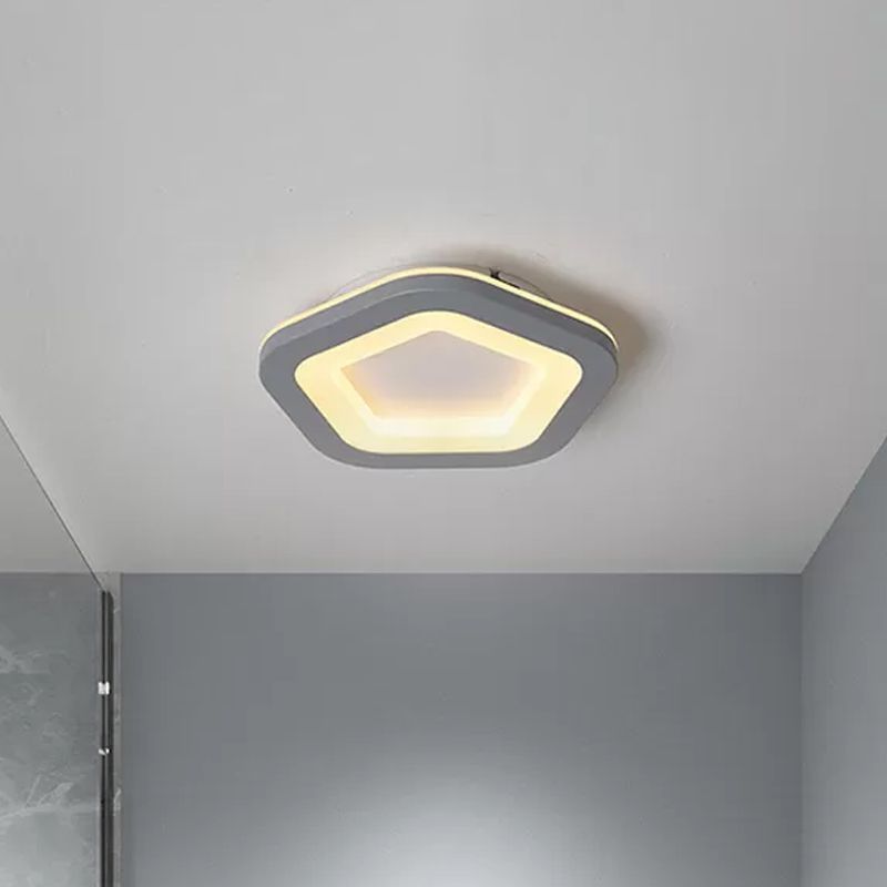 Quinn Modern Flower Metal Flush Mount Ceiling Light, Grey