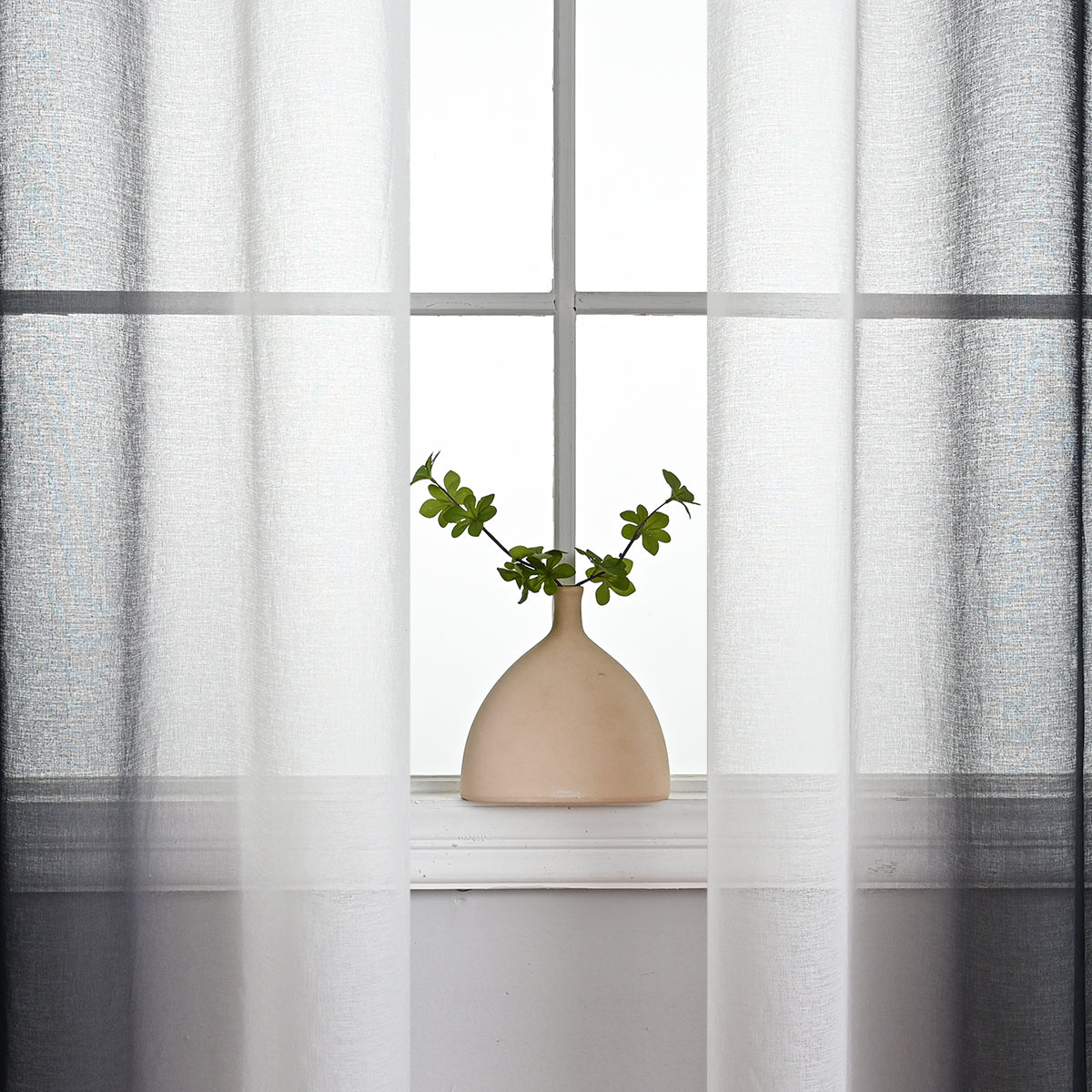 Modern Two Tone Polyester Sheer Curtain, 5 Colors