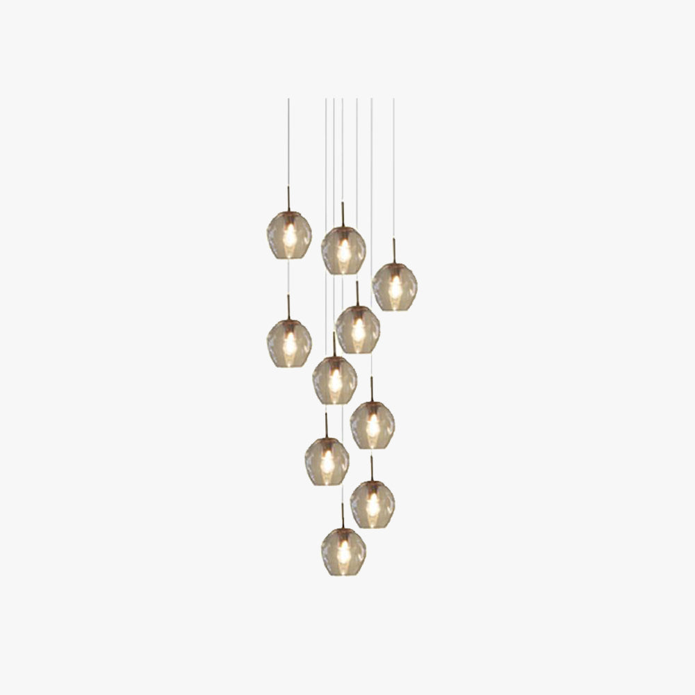 Hailie Modern Ball Glass Chandelier, Gold