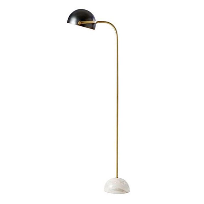 Eryn Floor Lamp Semi Circular Retro/Minimalist, Metal/Marble, Black, Bedroom