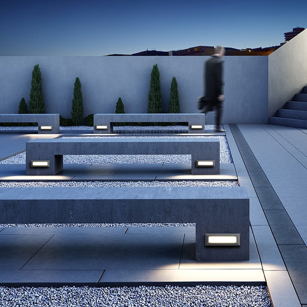 Orr Modern Metal Rectangular Outdoor Deck/Step Light, Black