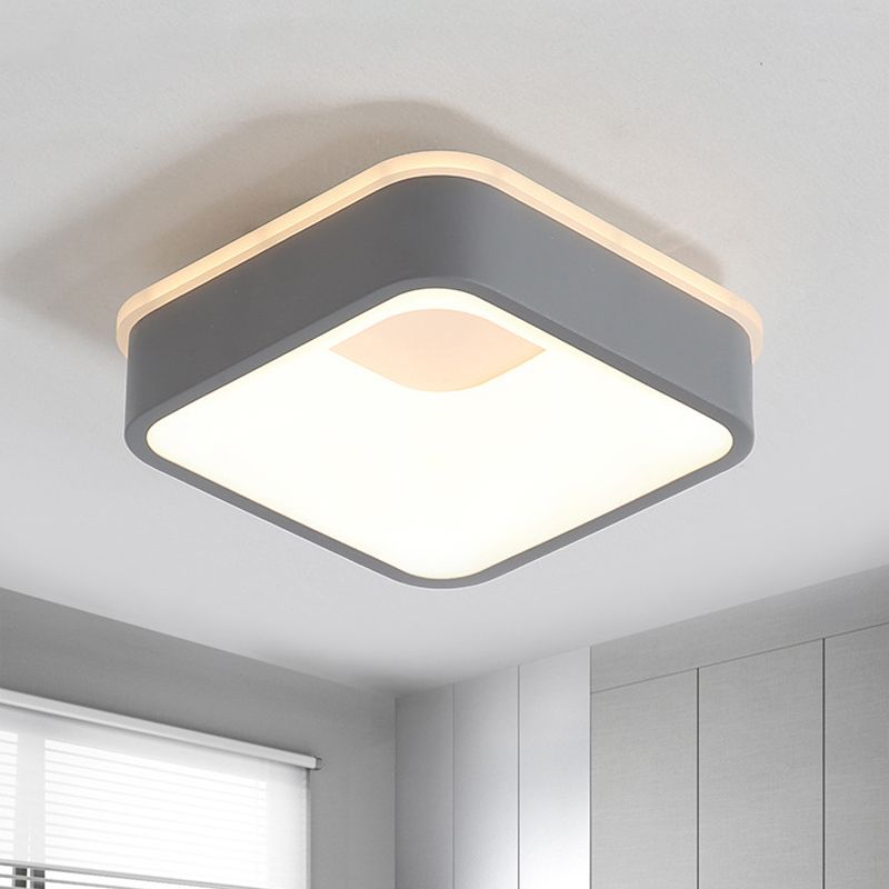Quinn Minimalist Hollow LED Flush Mount Ceiling Light, Round/Square