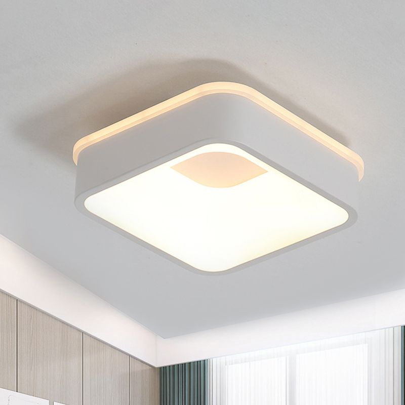 Quinn Minimalist Hollow LED Flush Mount Ceiling Light, Round/Square