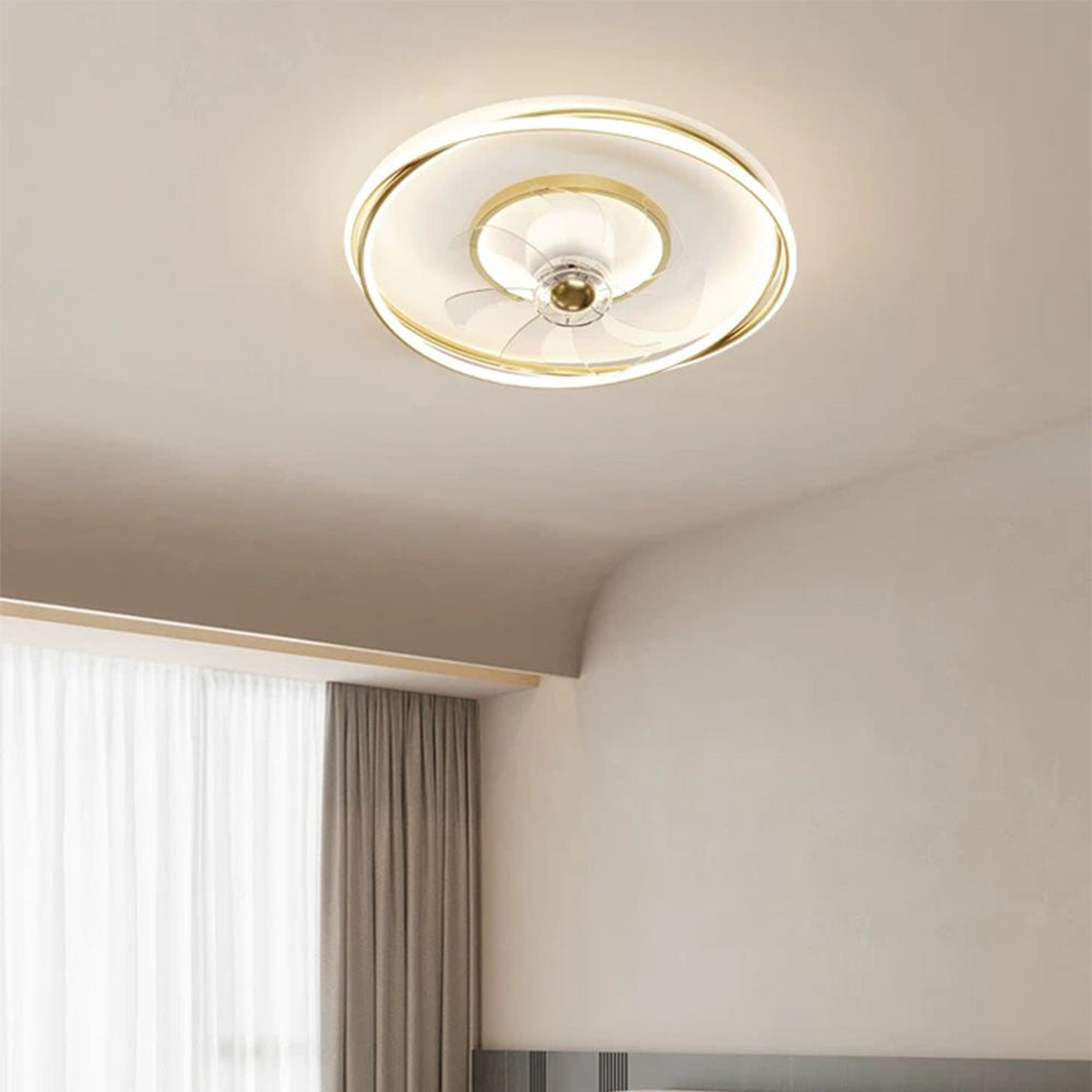 Kelley Gold Flush Mount Ceiling Fan with Light, 5 Style, 19.7''/35.4''/43.3''