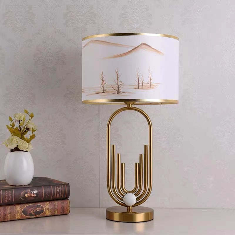 Sano Table/Floor Lamp Landscape, Metal/Fabric, Bedroom