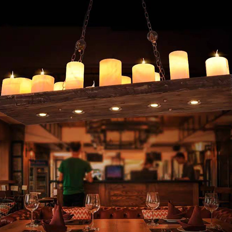 Austin Farmhouse Candle Metal/Glass/Wood Chandelier