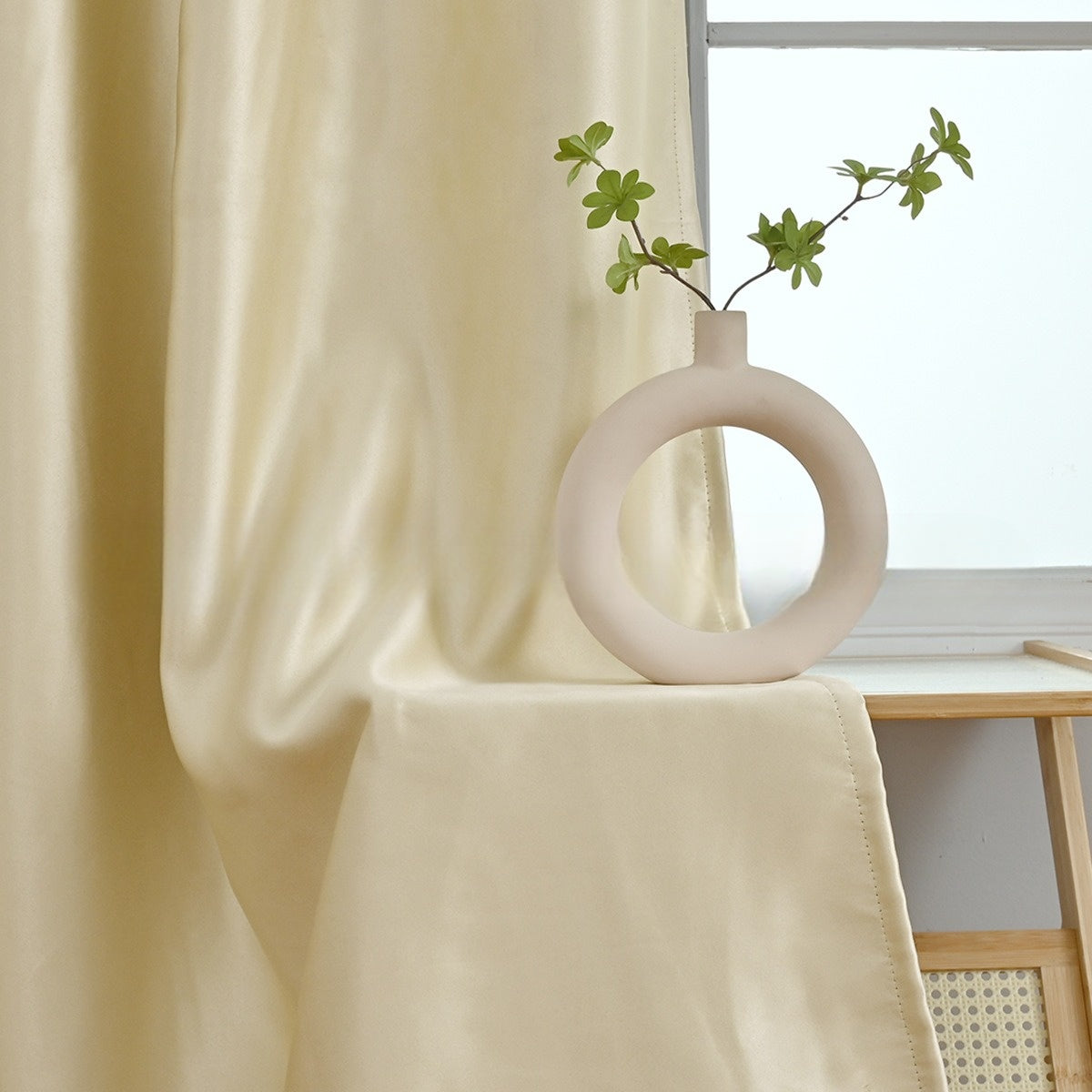 Modern Velvet Solid Color Blackout Thermal Curtains, Dark Gray/Beige