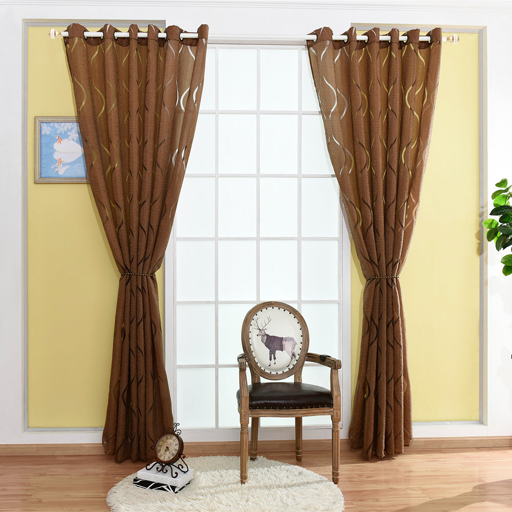 Modern Wave Pattern Bubble Translucent Sheer Curtain