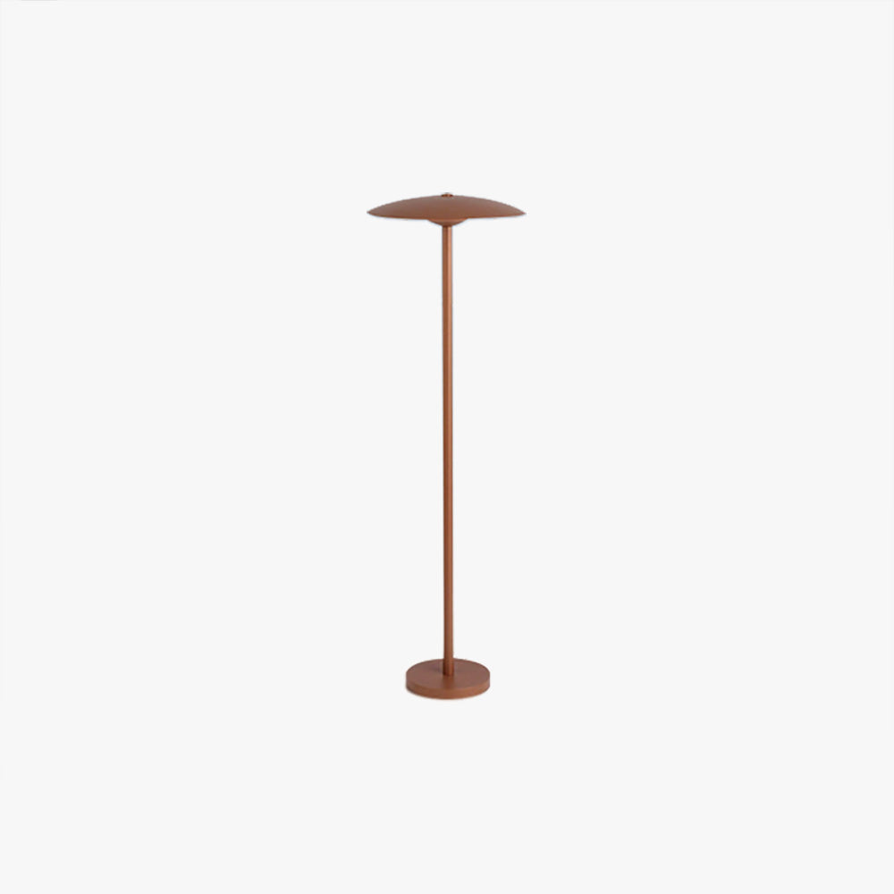 Carins Umbrella Rechargeable Metal Outdoor Floor Lamp, Black/Coffee