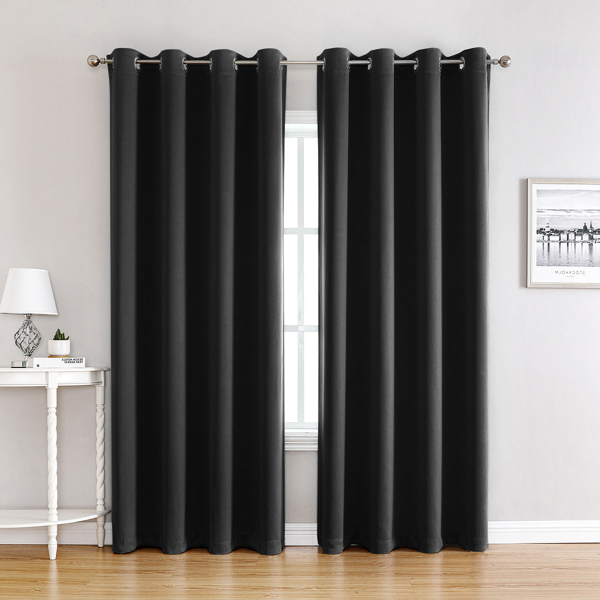 Modern Solid Color Simple Polyester Blackout Curtain