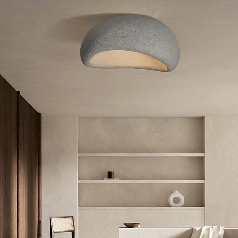 Byers Flush Mount Ceiling Light Modern, Resin, White/Grey/Red, Dining Room