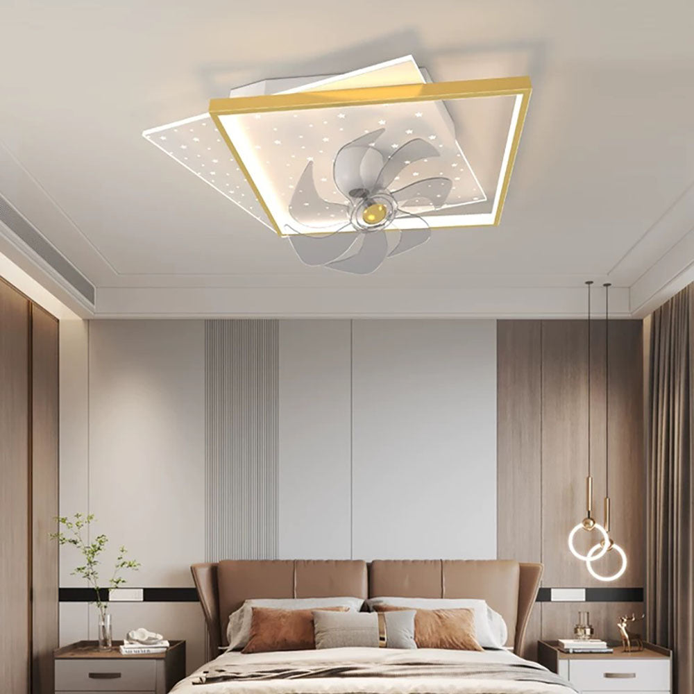 Kelley Flush Mount Ceiling Fan with Light, 4 Style, 19.7''/35.4''