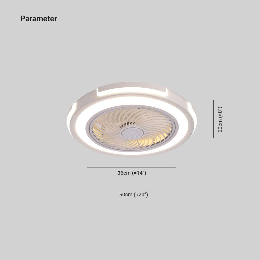 Edge Ceiling Fan with Light, 4 Color, DIA 20