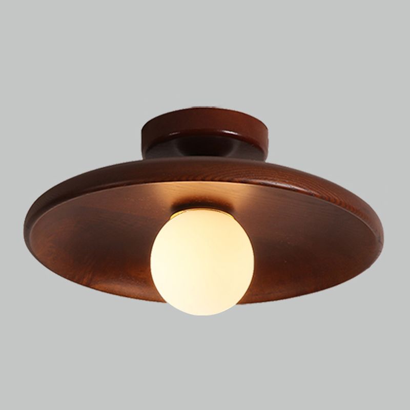 Carins Flush Mount Ceiling Light, Natural/Walnut